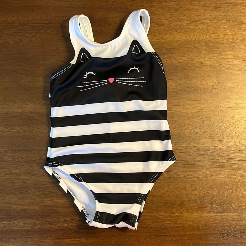 Cute kitty cat toddler bathing suit